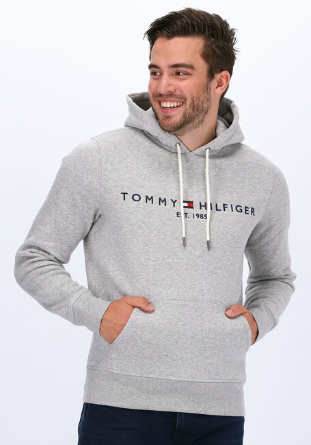 Lichtgrijze TOMMY HILFIGER Sweater TOMMY LOGO HOODY - large