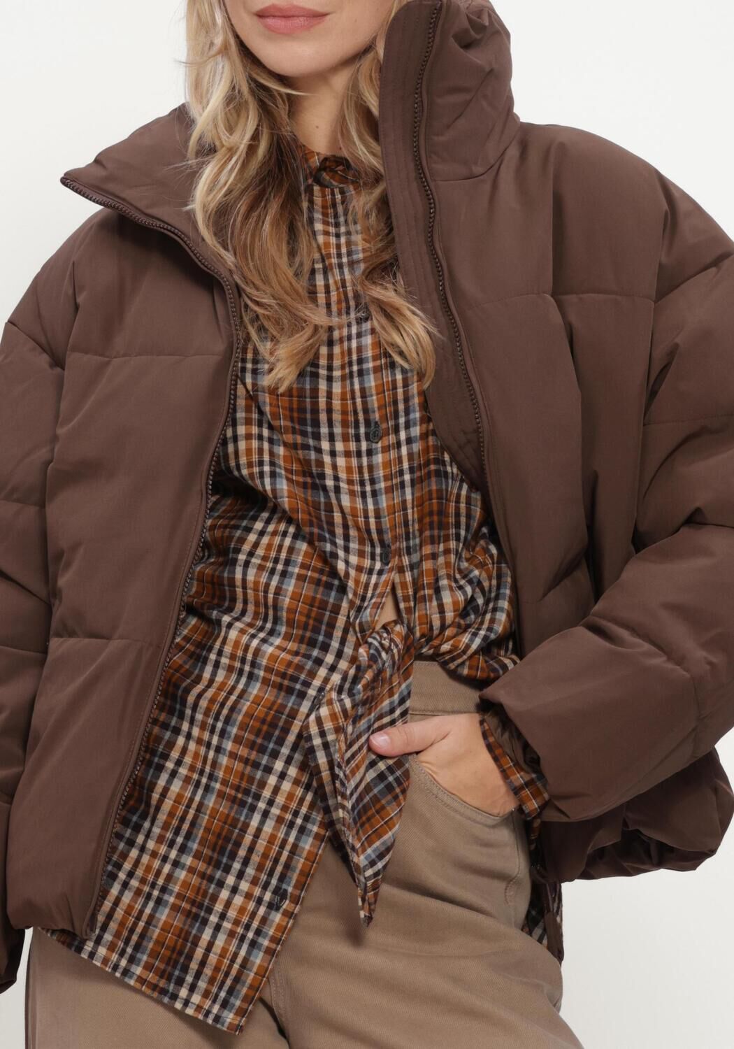 Bruine MSCH COPENHAGEN Gewatteerde jas MSCHREFRON JACKET - large