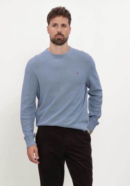 Blauwe TOMMY HILFIGER Trui PIMA CTN CASH STRUCTURE CREWNECK - large