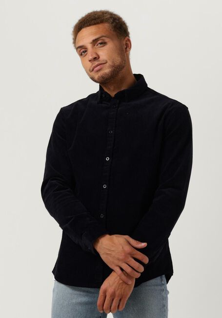 Donkerblauwe ANERKJENDT Casual overhemd AKLEIF CORDUROY SHIRT - large