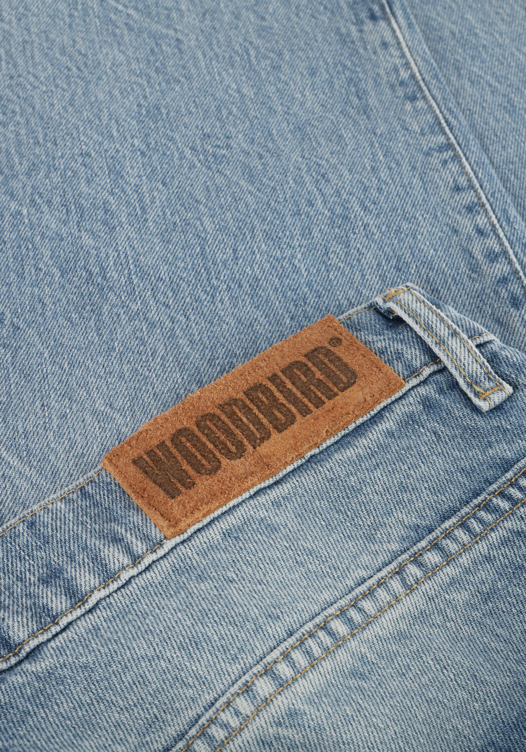 Lichtblauwe WOODBIRD Wide jeans WBLEROY ARCTIC JEANS - large