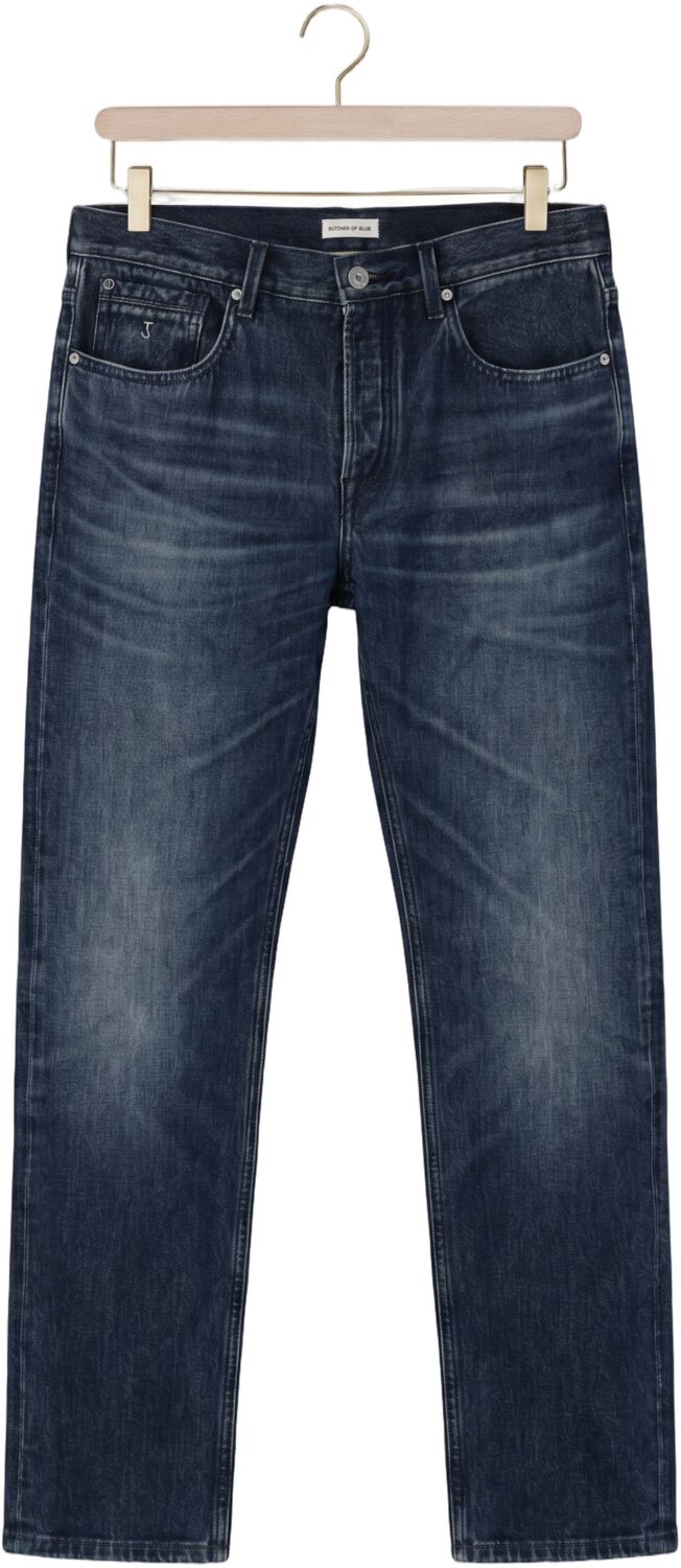 BUTCHER OF BLUE Heren Jeans Stockton Straight Redding Dk Aged Donkerblauw