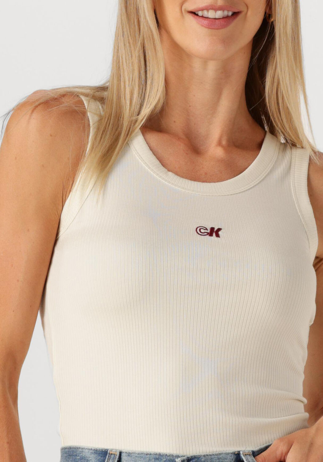CALVIN KLEIN Dames Tops & T-shirts A-modal Rib Tank Ecru