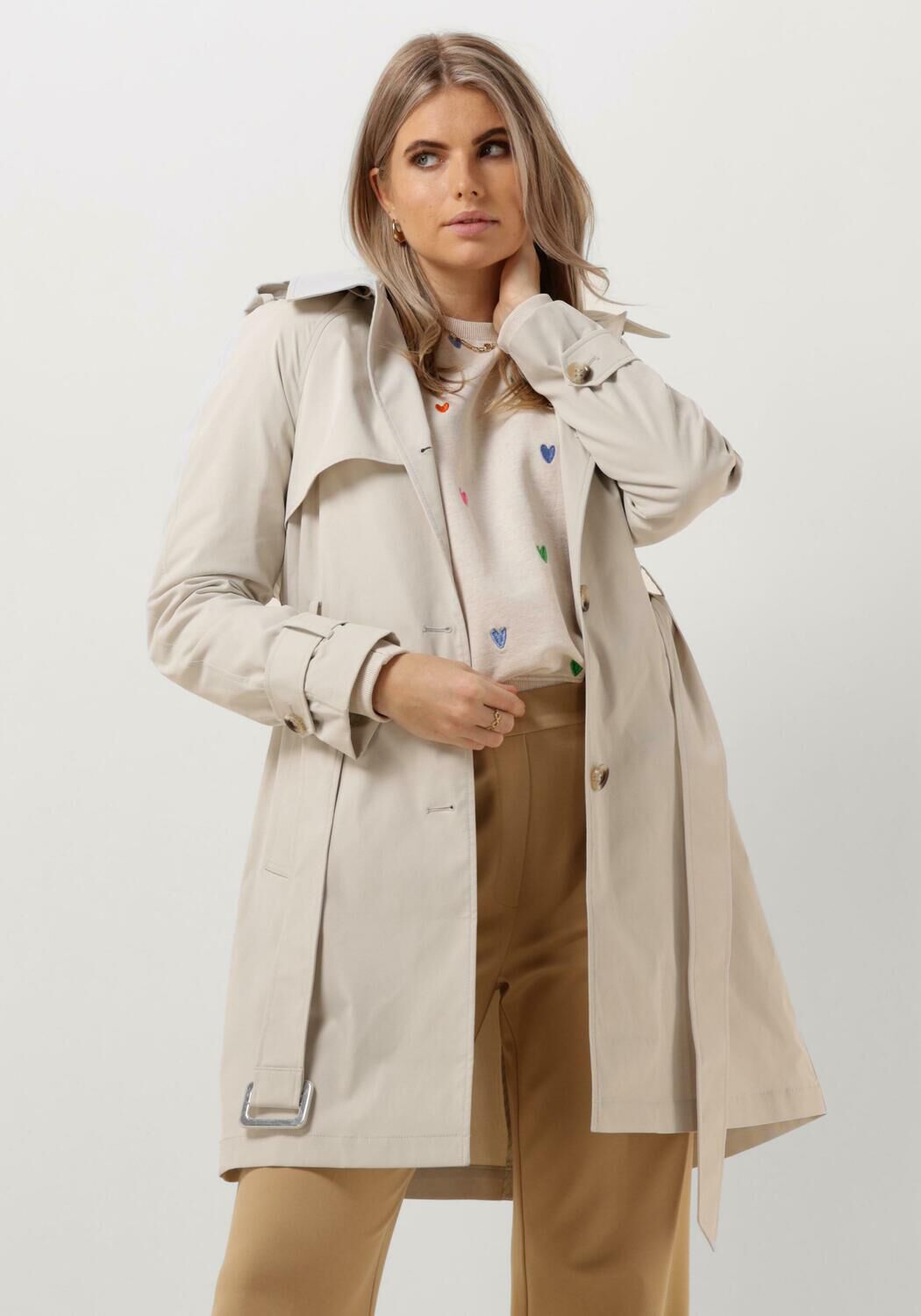 Beaumont trenchcoat jas Ella met ceintuur offwhite