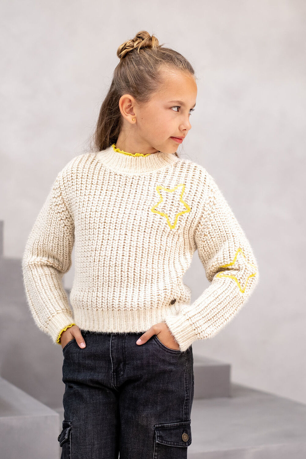 LIKE FLO Meisjes Truien & Vesten Donya Knitted Sweater Beige