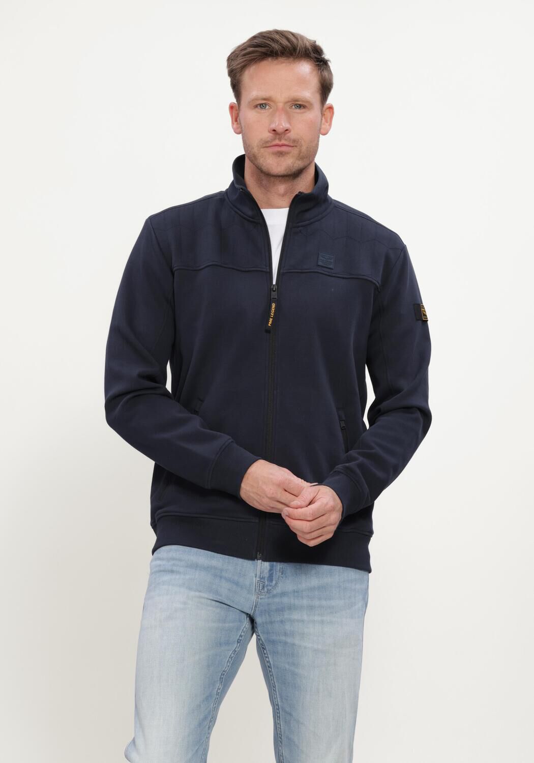Donkerblauwe PME LEGEND Sweater ZIP JACKET INTERLOCK SWEAT