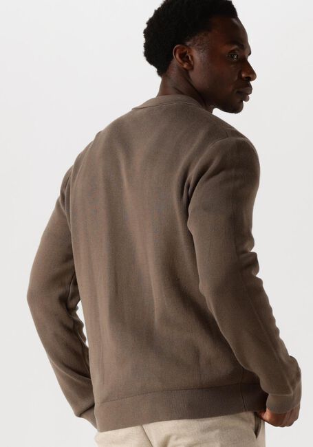Bruine SELECTED HOMME Vest SLHMATTIS LS KNIT POLO CARDIGAN - large