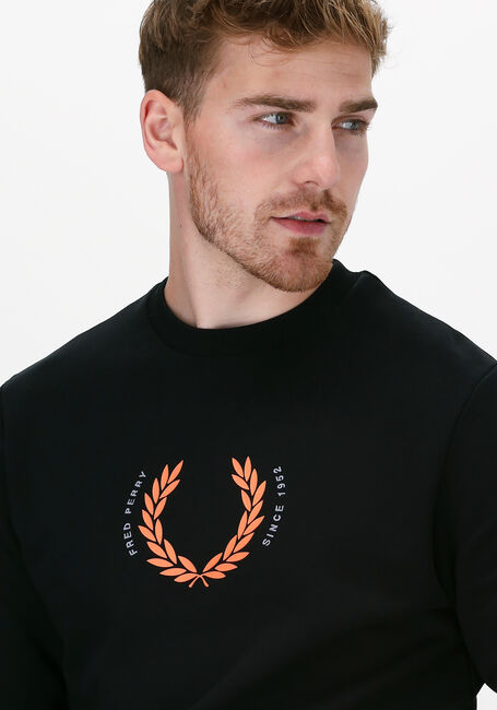 Zwarte FRED PERRY Sweater LAUREL WREATH SWEATSHIRT - large