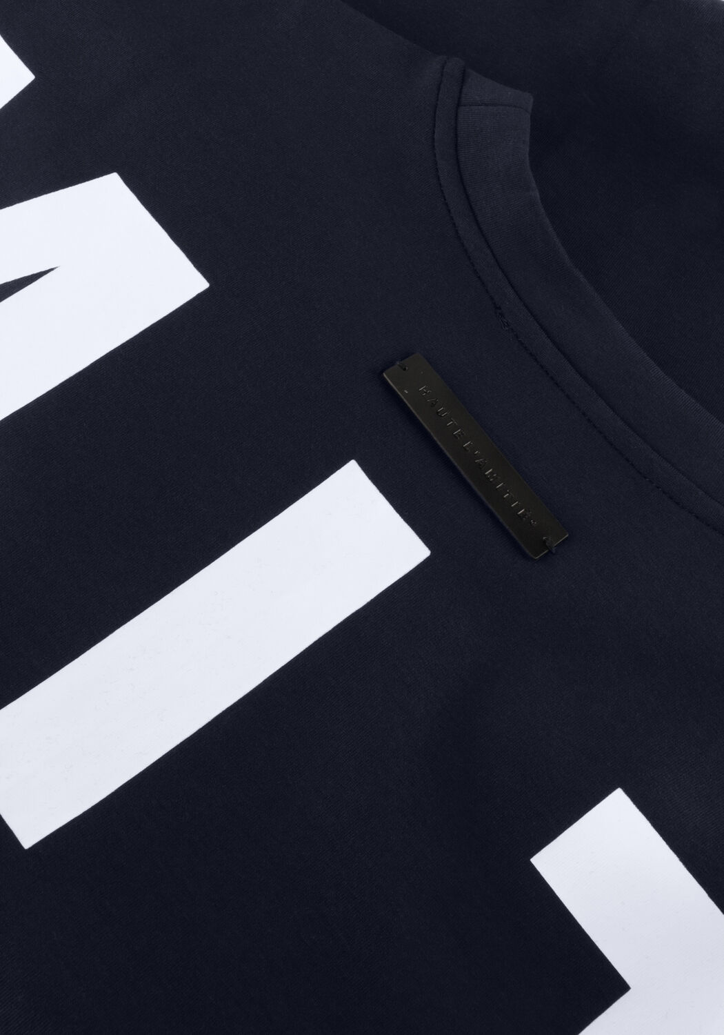 Donkerblauwe HAUTE L'AMITI&Eacute; Sweater MAXI SPLIT SS LOGO SWEAT - large