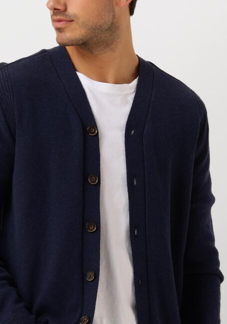 Donkerblauwe ANERKJENDT Vest AKSVEND LAMBSWOOL CARDIGAN - large