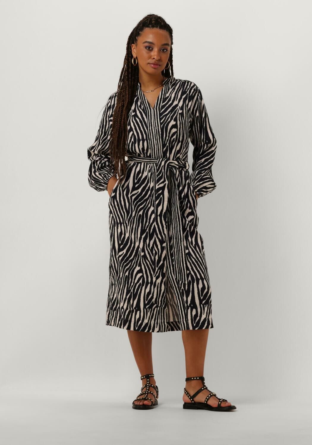 Stella Forest Midi Jurk voor vakantie of festival Black Dames