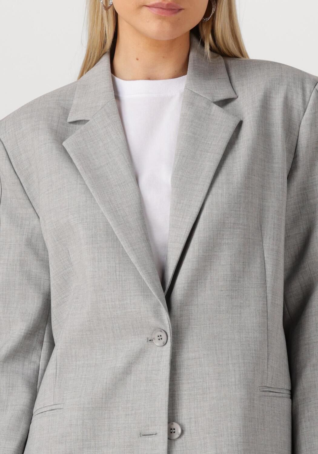 ALIX THE LABEL Dames Blazers Woven Flowy Blazer Lichtgrijs