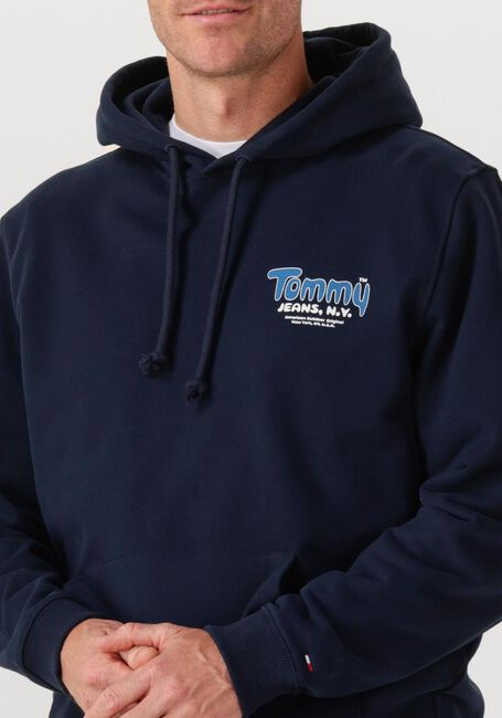 Donkerblauwe TOMMY JEANS Trui TJM REG FONT PLAY HOODIE EXT - large