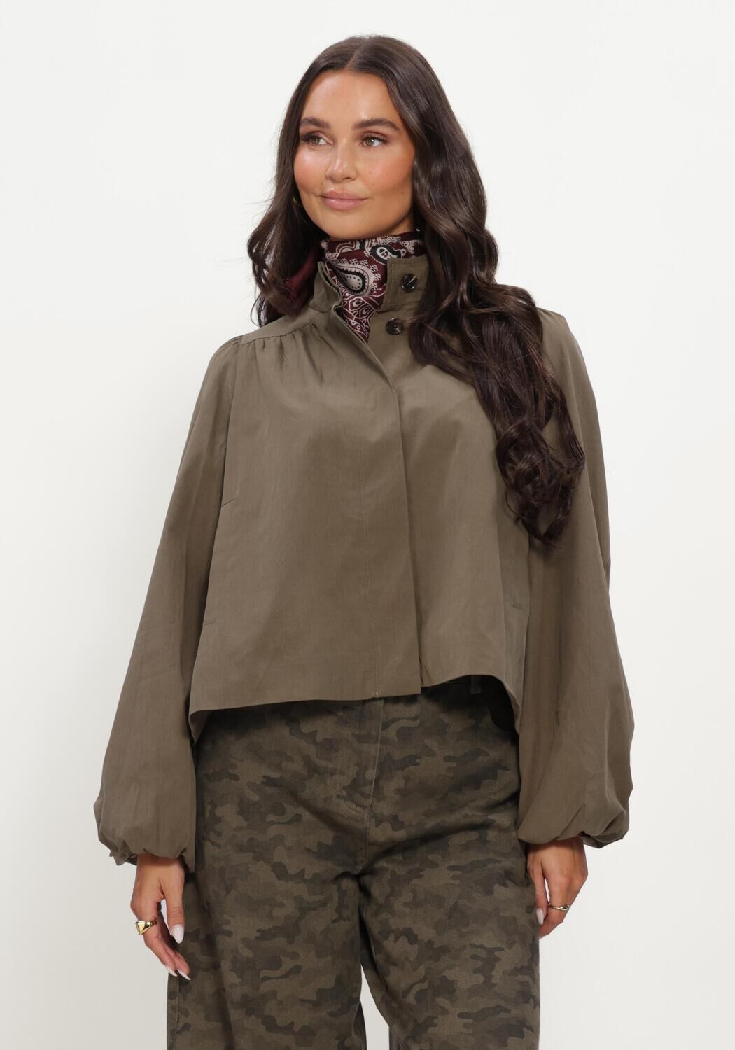 Khaki NEO NOIR Jack TIRSA TWILL JACKET - large