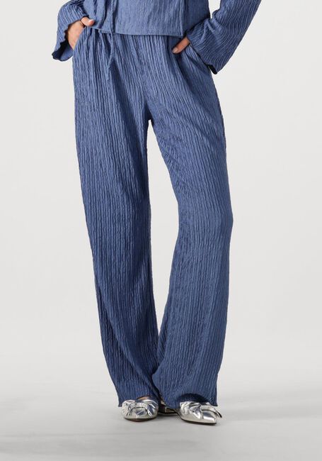 Blauwe COLOURFUL REBEL Wijde broek MELODY STRUCTURE STRAIGHT PANTS - large