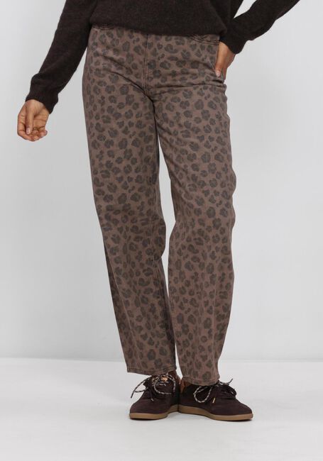 Bruine BY-BAR Wijde broek LEW CHEETAH CHOCOLATE PANTS - large