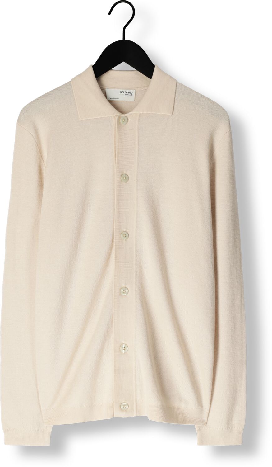 SELECTED HOMME Heren Truien & Vesten Lshtray Ls Knit Merino Butten Cardigan Ecru