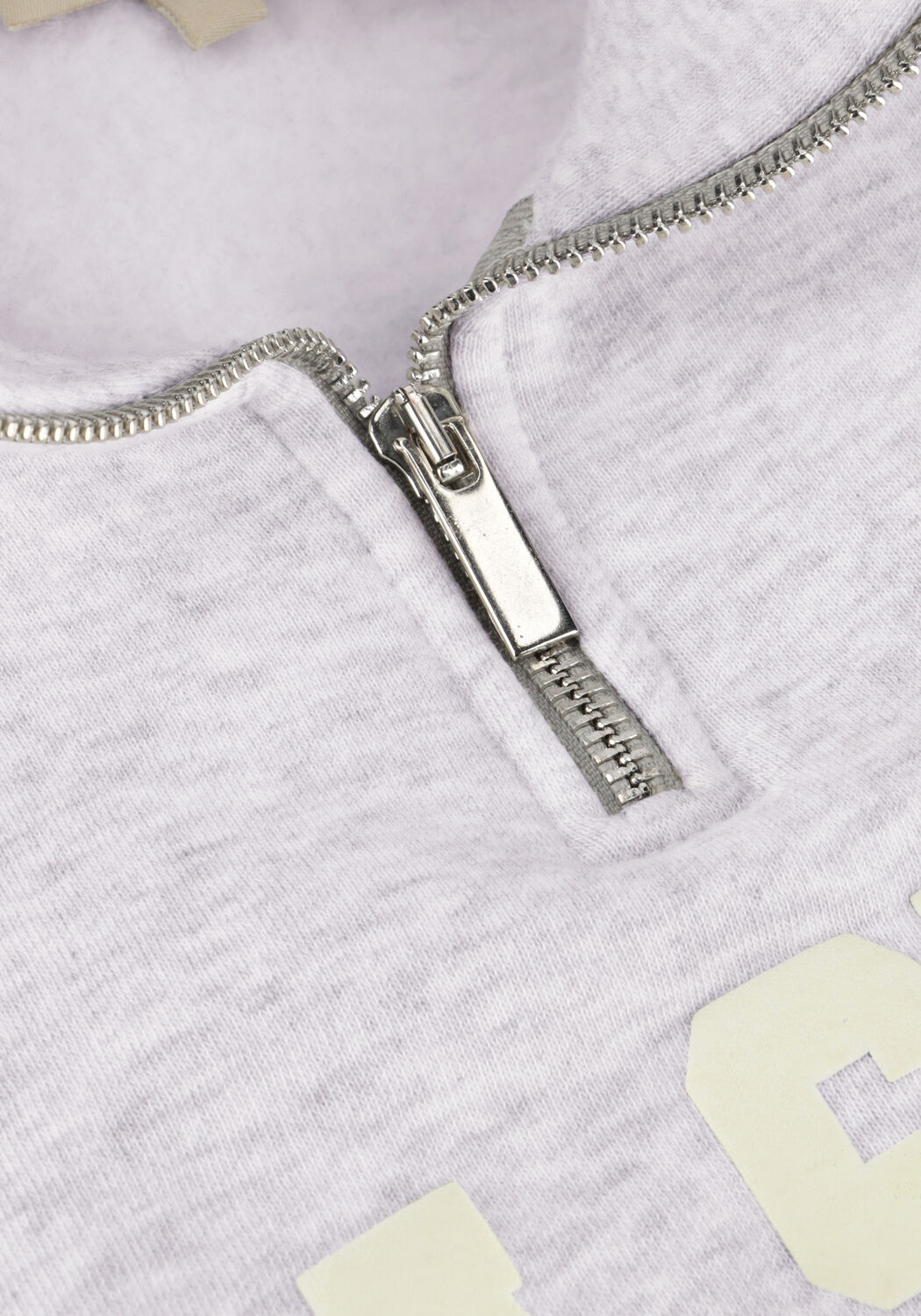 Lichtgrijze THE LOLA CLUB Trui JAYLA HALF ZIP SWEATER - large