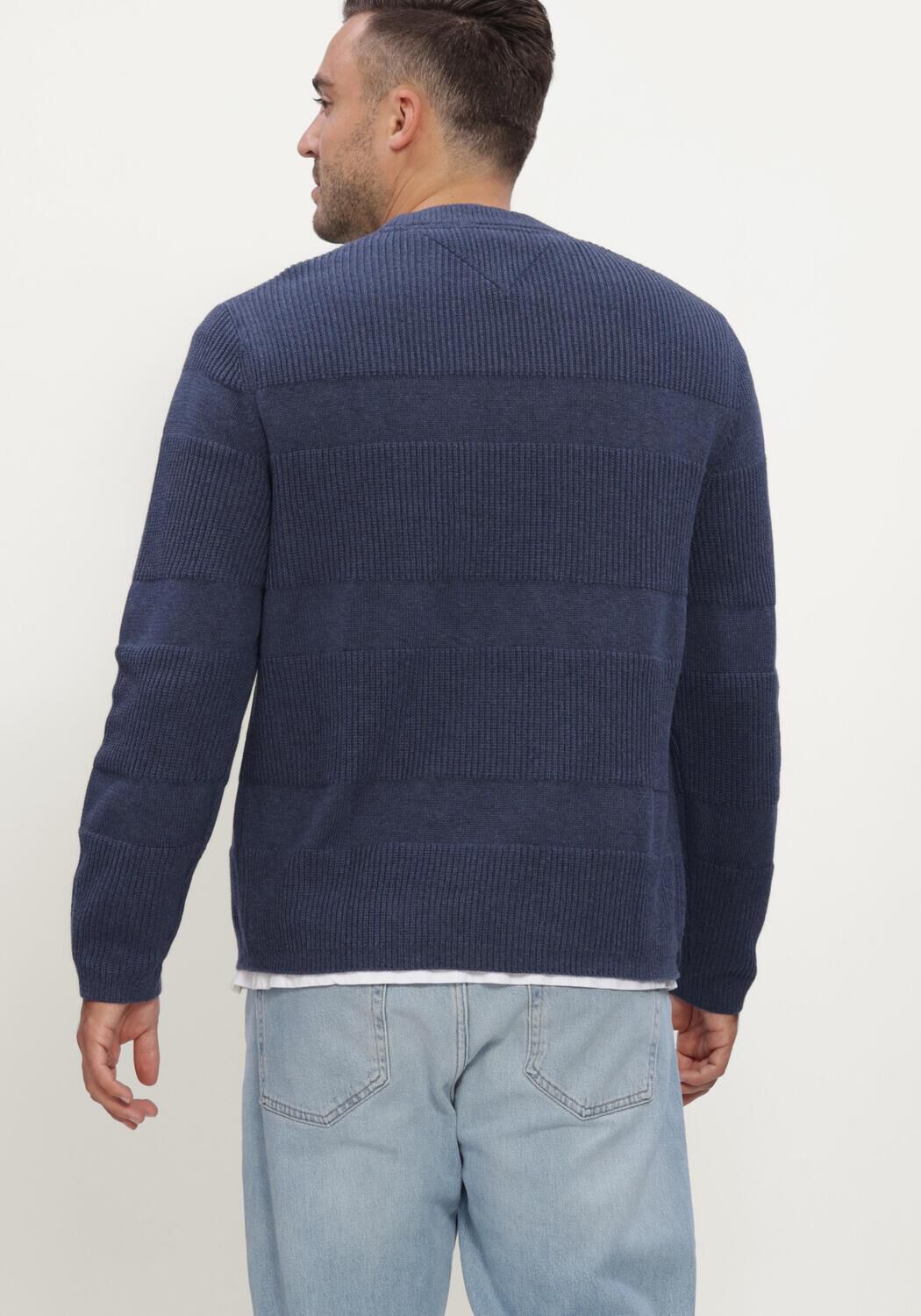 Blauwe TOMMY JEANS Trui TJM REG TEXTURED SWEATER EXT - large