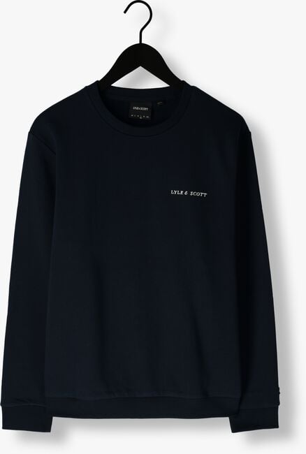 Donkerblauwe LYLE & SCOTT Sweater EMBROIDERED CREW NECK SWEATSHIRT - large