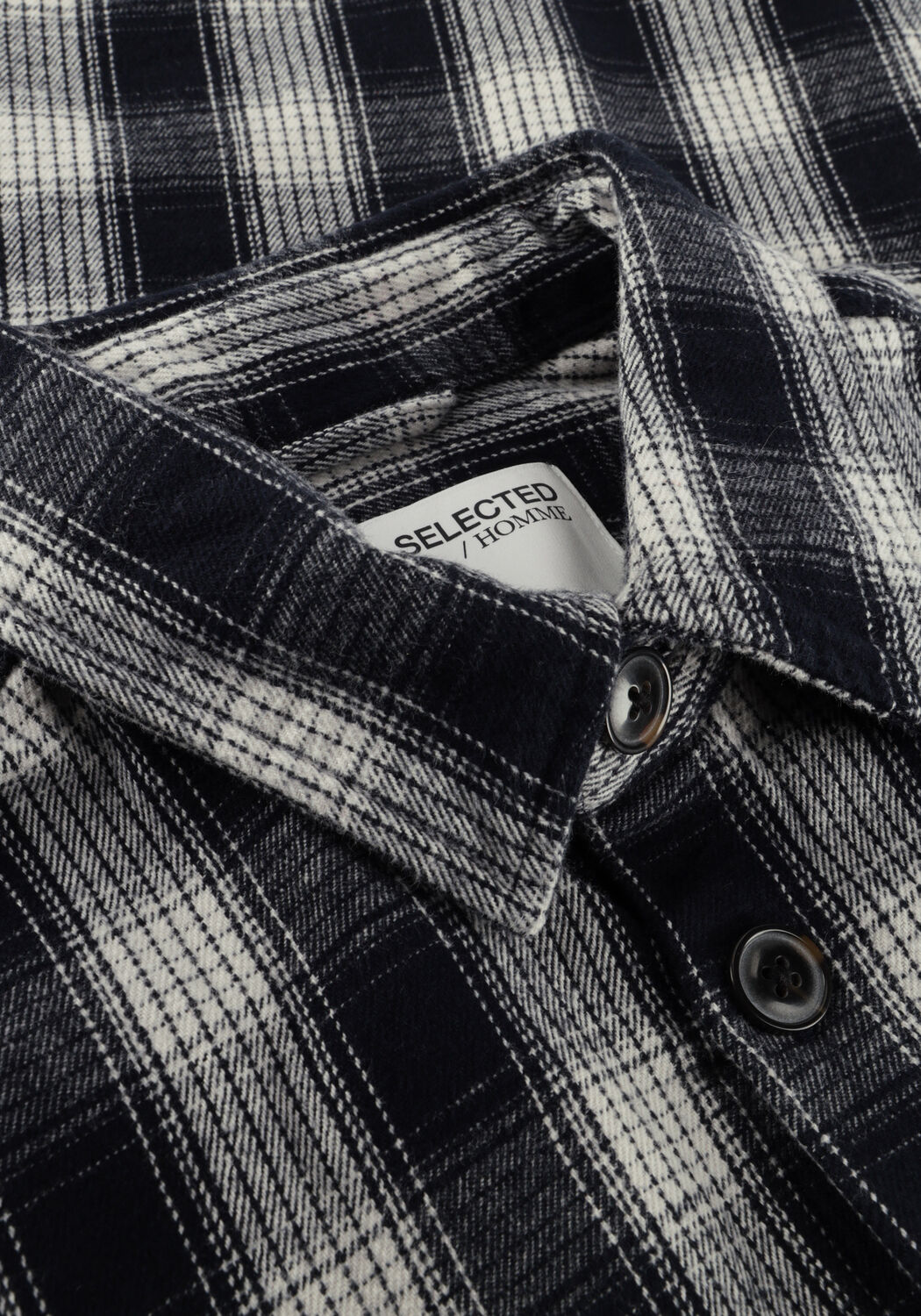 Donkerblauwe SELECTED MEN Overshirt SLHLOOSEMASON-FLANNEL OVERSHIRT W NOOS - large