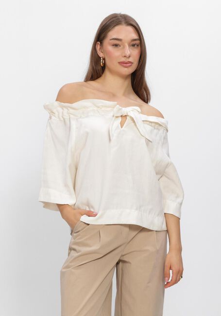 Gebroken wit SUMMUM Blouses TOP MODAL LINEN BLEND - large