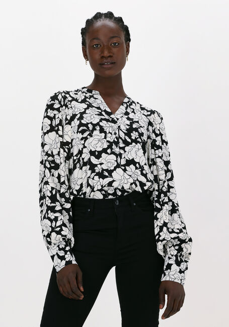 Zwarte MSCH COPENHAGEN Top DEONA MOROCCO LS TOP AOP - large