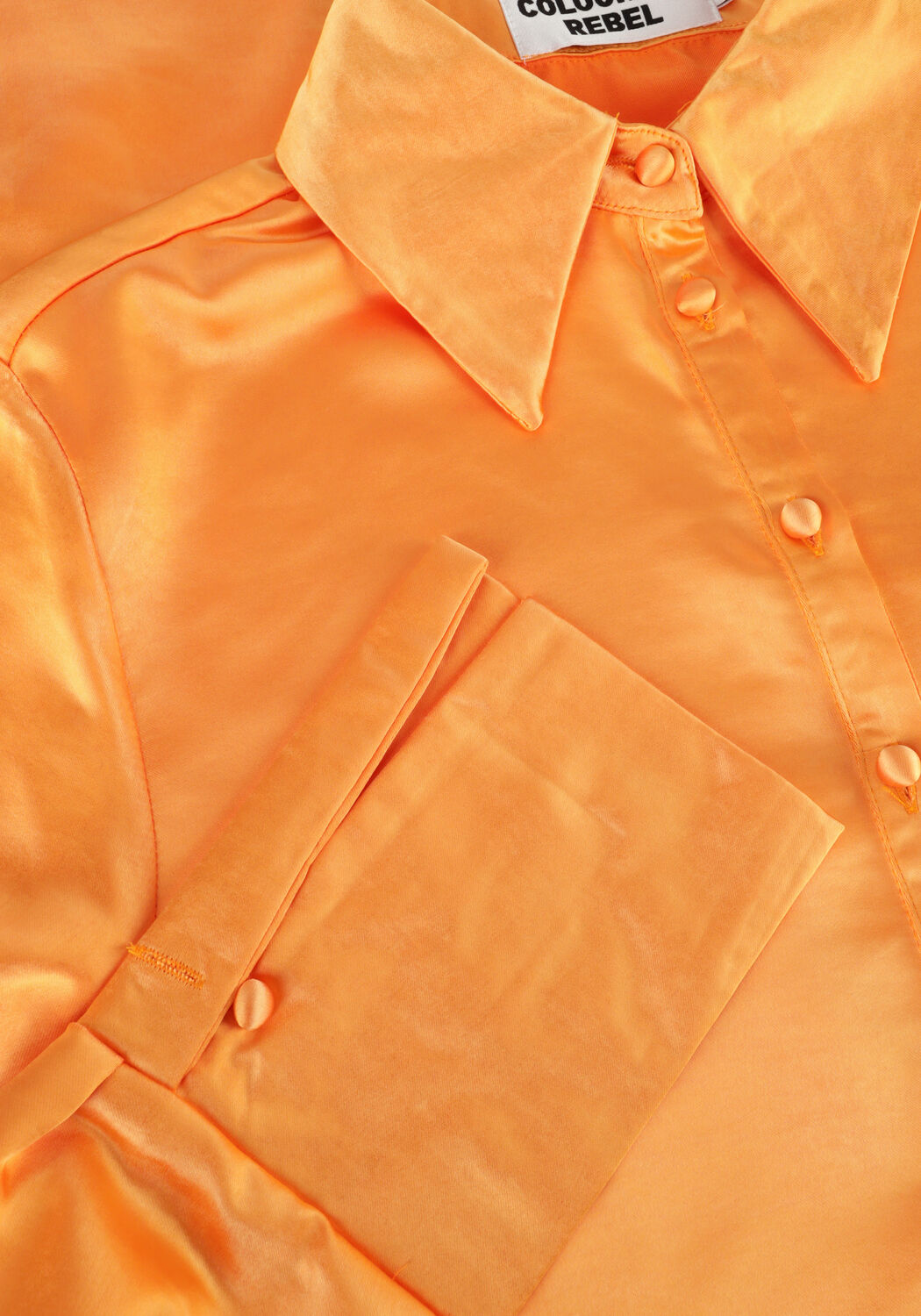 Oranje COLOURFUL REBEL Mini jurk METTE SATIN WRAP DRESS - large