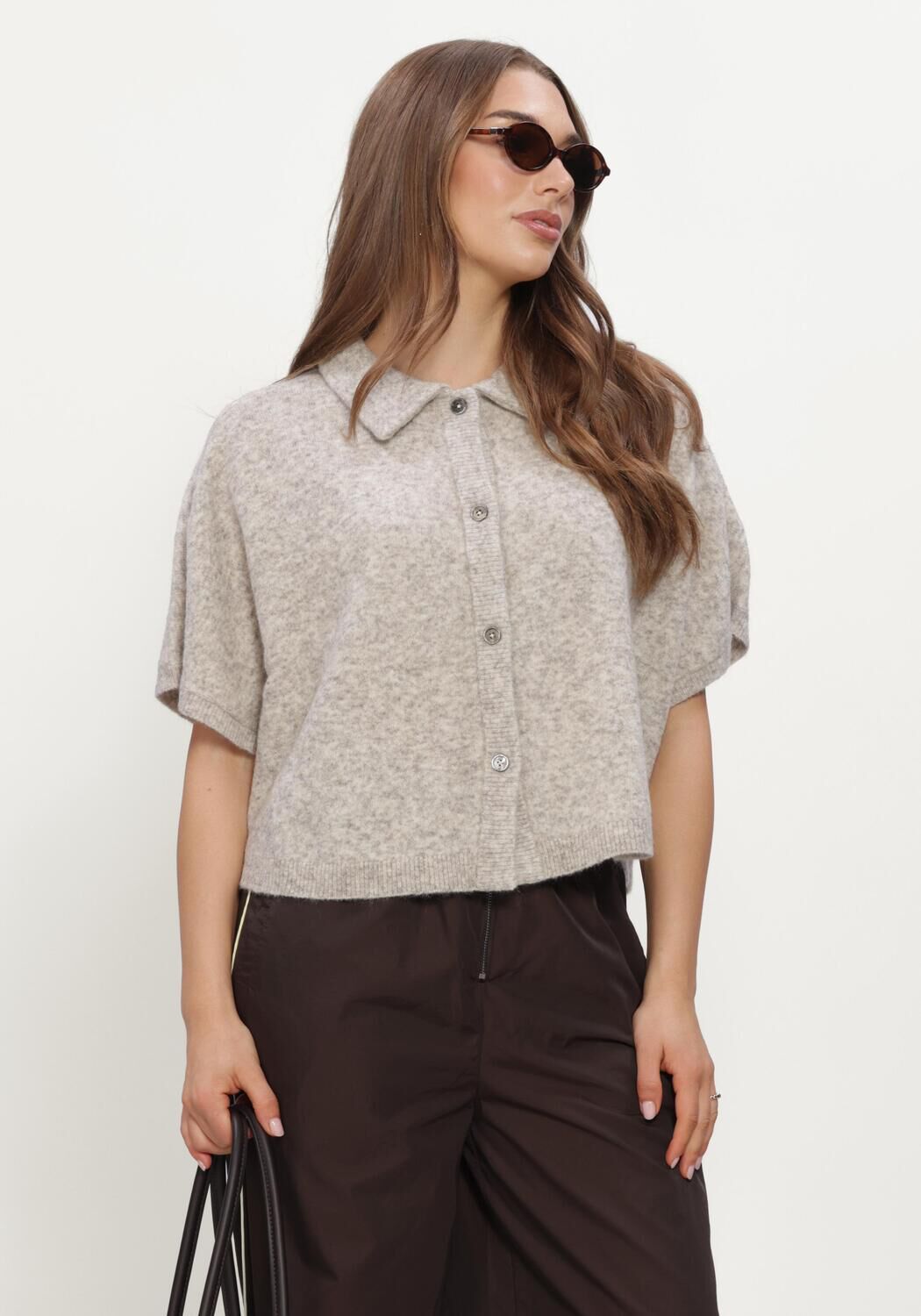 RUBY TUESDAY Dames Truien & Vesten Voise Knitted Collar Cape Top Beige