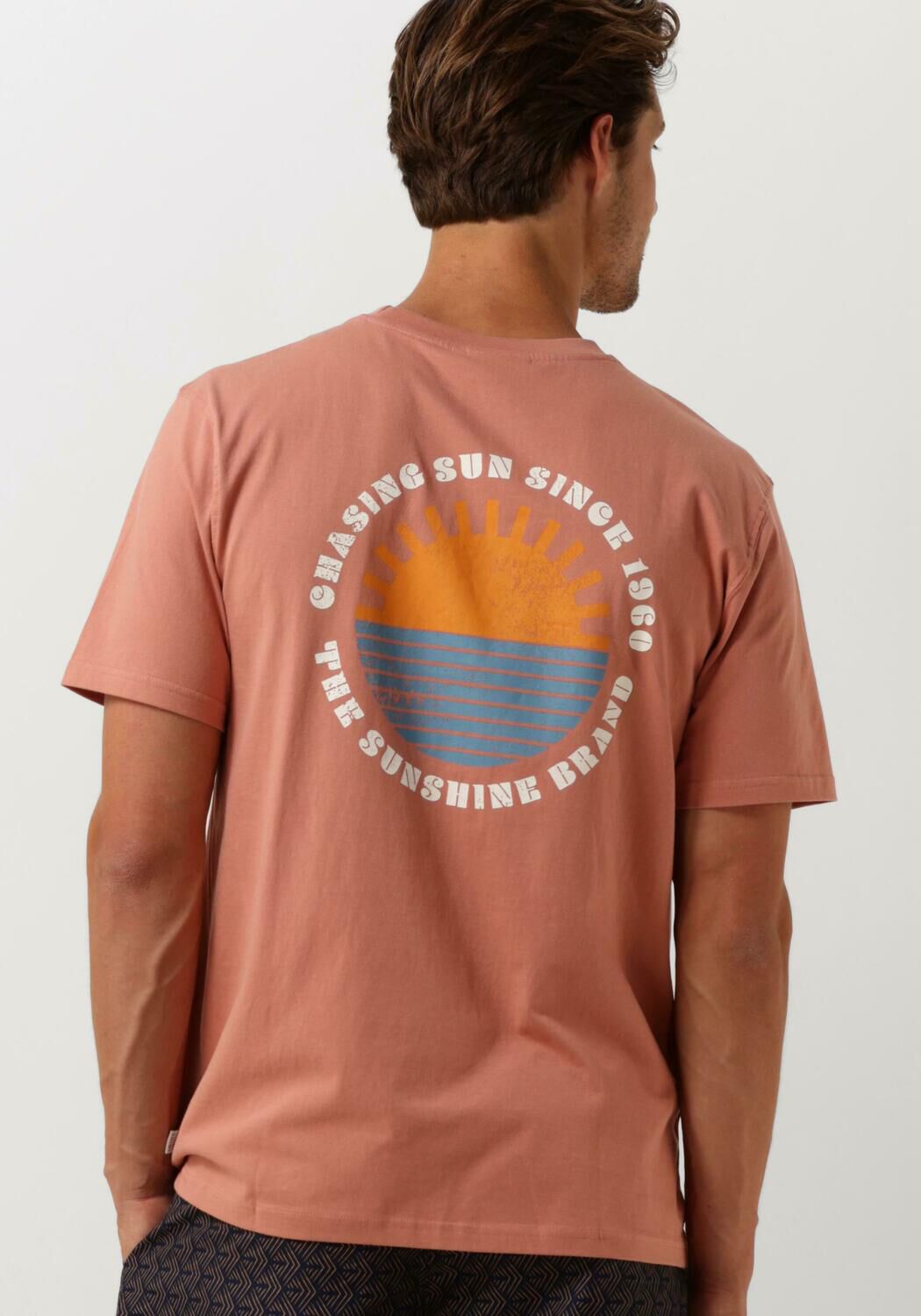 SHIWI Heren Polo's & T-shirts Men Sunset T-shirt Roze