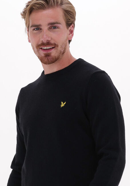 Zwarte LYLE & SCOTT Trui CREW NECK LAMBSWOOL BLEND JUMPER - large