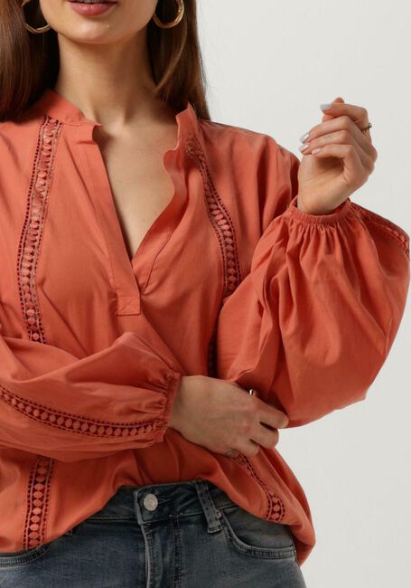 Oranje SUMMUM Blouse TOP LACE ACCENT TENCEL/COTTON - large