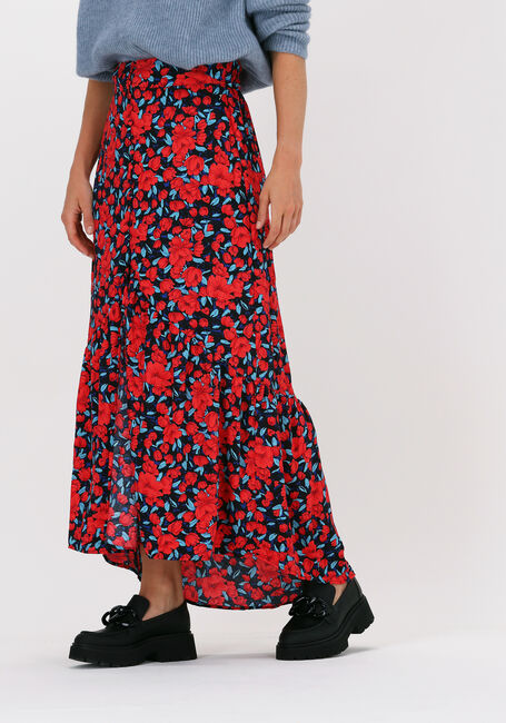 Multi COLOURFUL REBEL Midirok RIVE ROSES HIGH LOW SKIRT - large