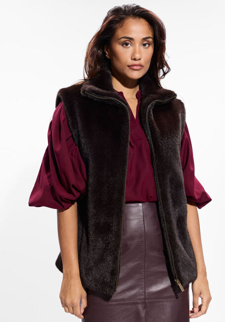 Bruine VANESSA BRUNO Bodywarmer FURO BLOUSON SM - large