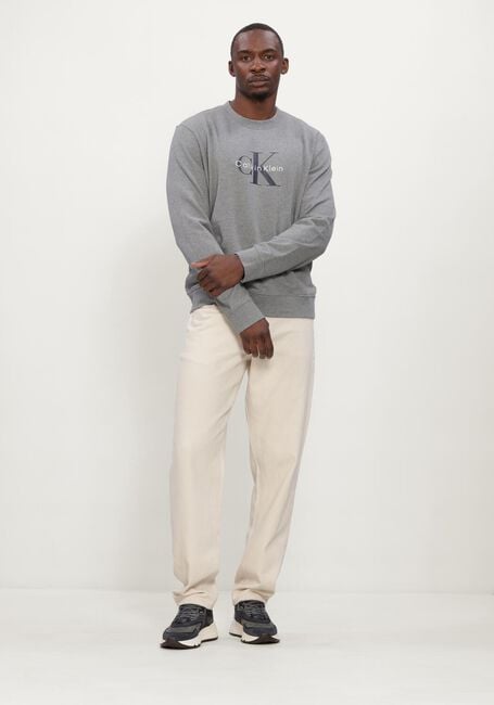Grijze CALVIN KLEIN Sweater LS 350TERRY MNLG CN SWTSHRT - large