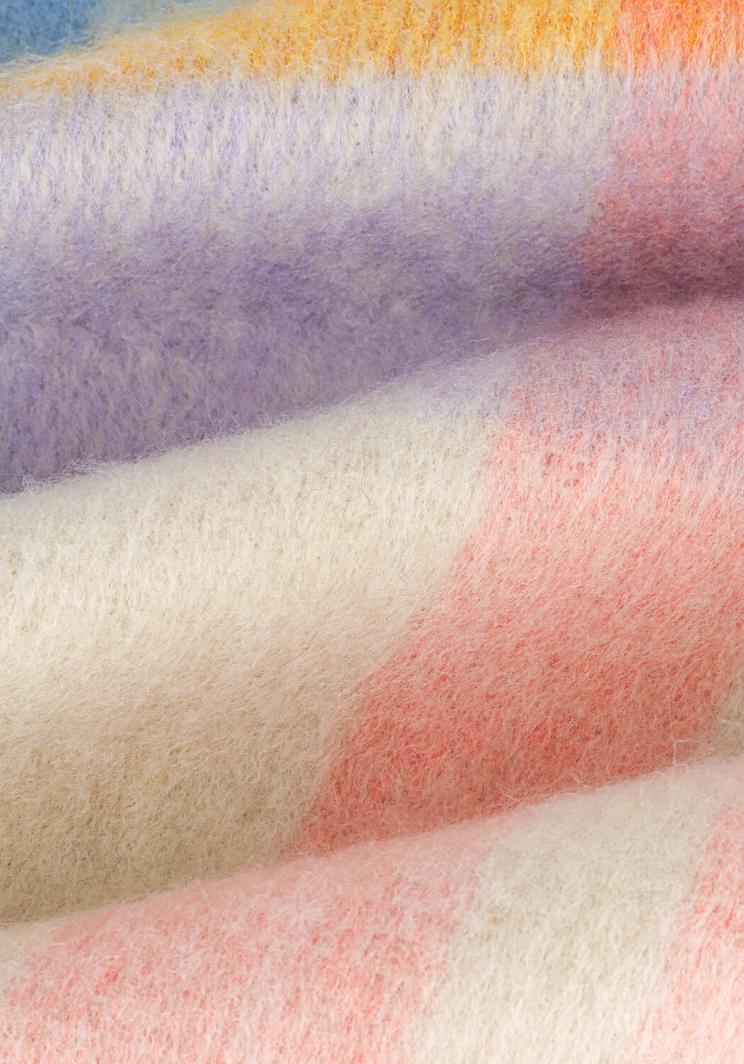 Blauwe ABOUT ACCESSORIES Sjaal OBLONG BRUSHED BIG CHECKS - large