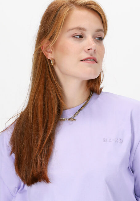 Lila NA-KD T-shirt ORGANIC LOGO OVERSIZED TEE - large