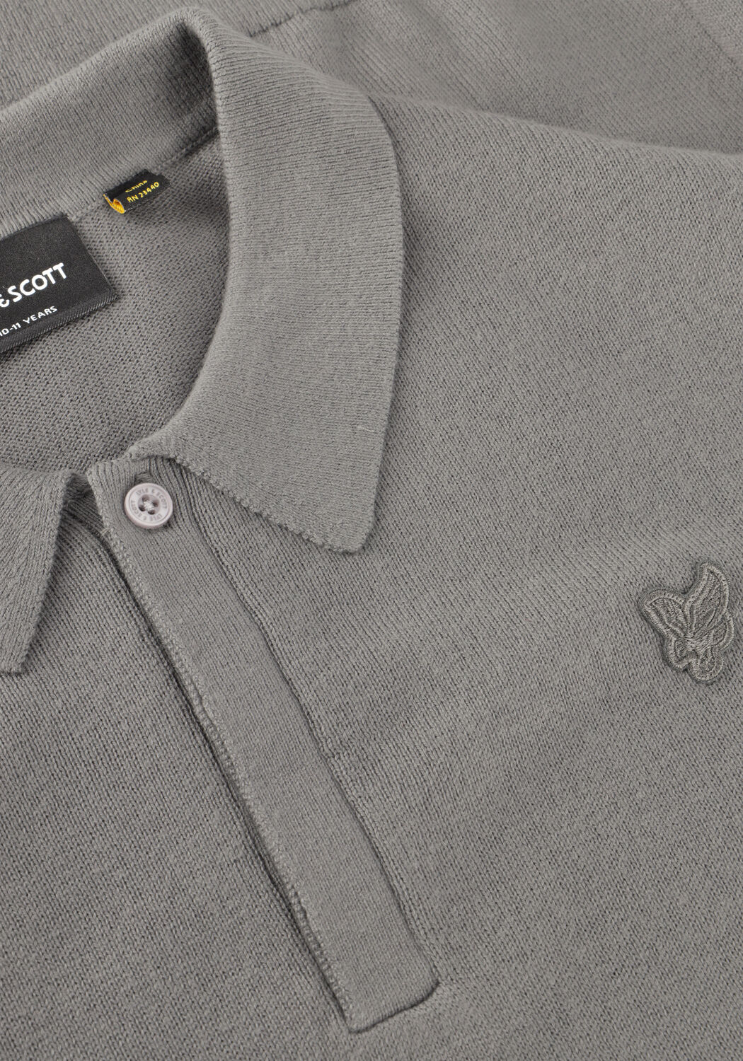 Grijze LYLE & SCOTT Polo LS KNITTED POLO SHIRT - large