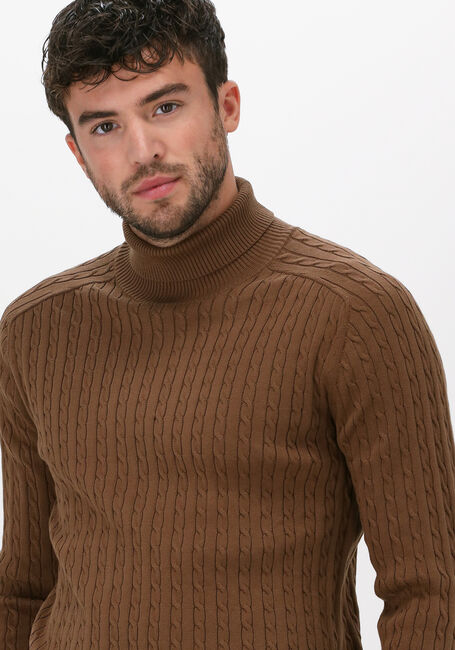 Bruine SELECTED HOMME Coltrui SLHAIKO LS KNIT CABLE ROLLNECK - large