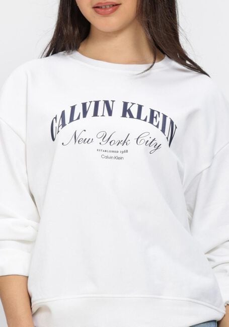 Witte CALVIN KLEIN Trui LOGO GRAPHIC CREWNECK SWEATSHIRT - large