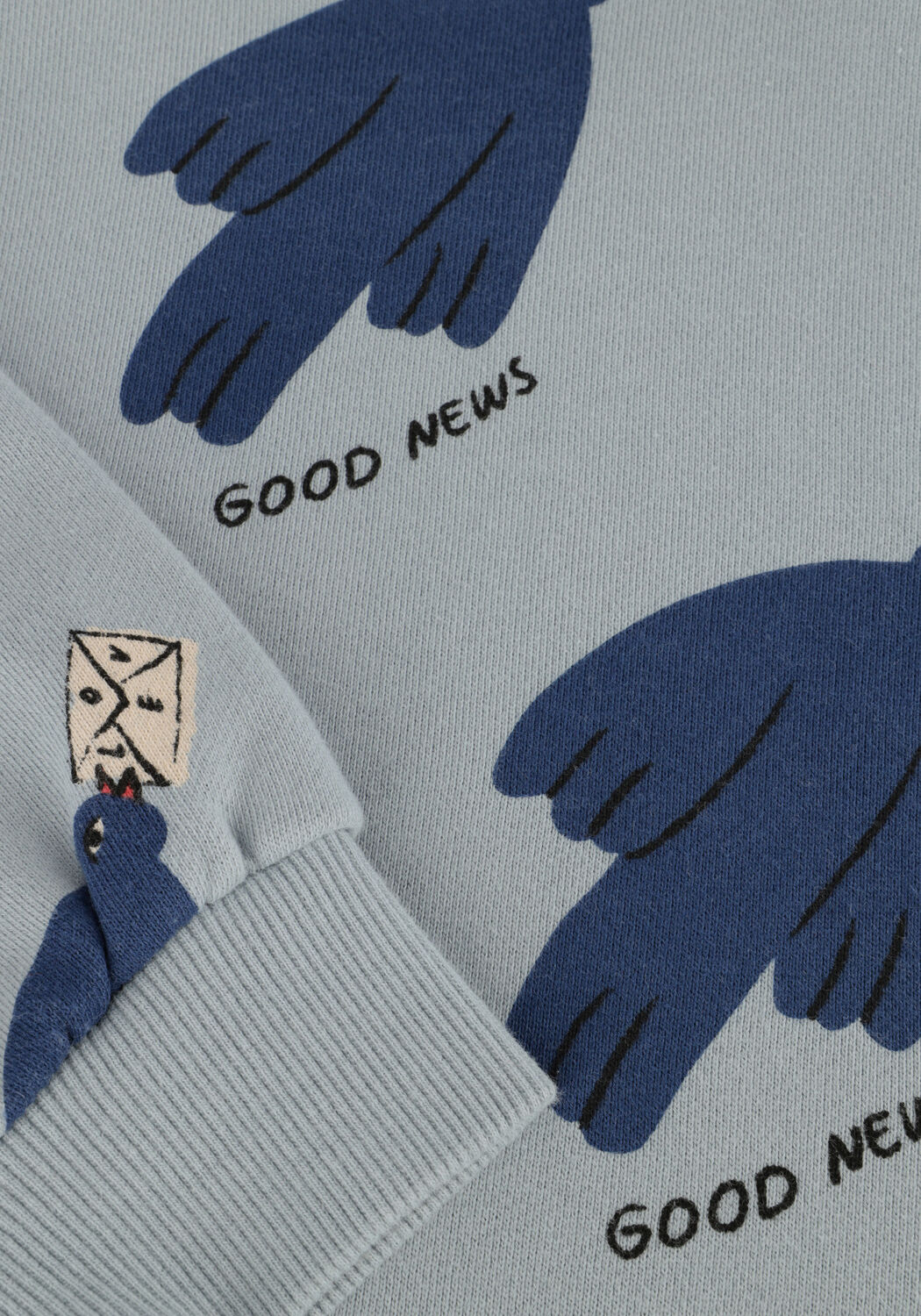 Lichtblauwe Jelly Mallow Sweater BIRD SWEATSHIRT BLUE - large