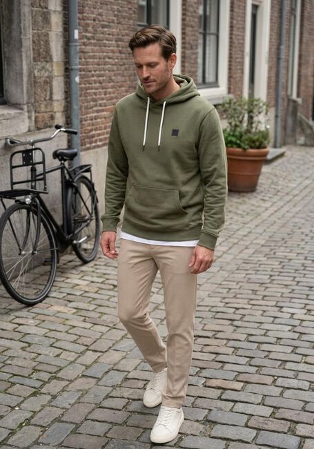 Groene SCOTCH & SODA Sweater ESSENTIAL LOGO BADGE HOODIE - large