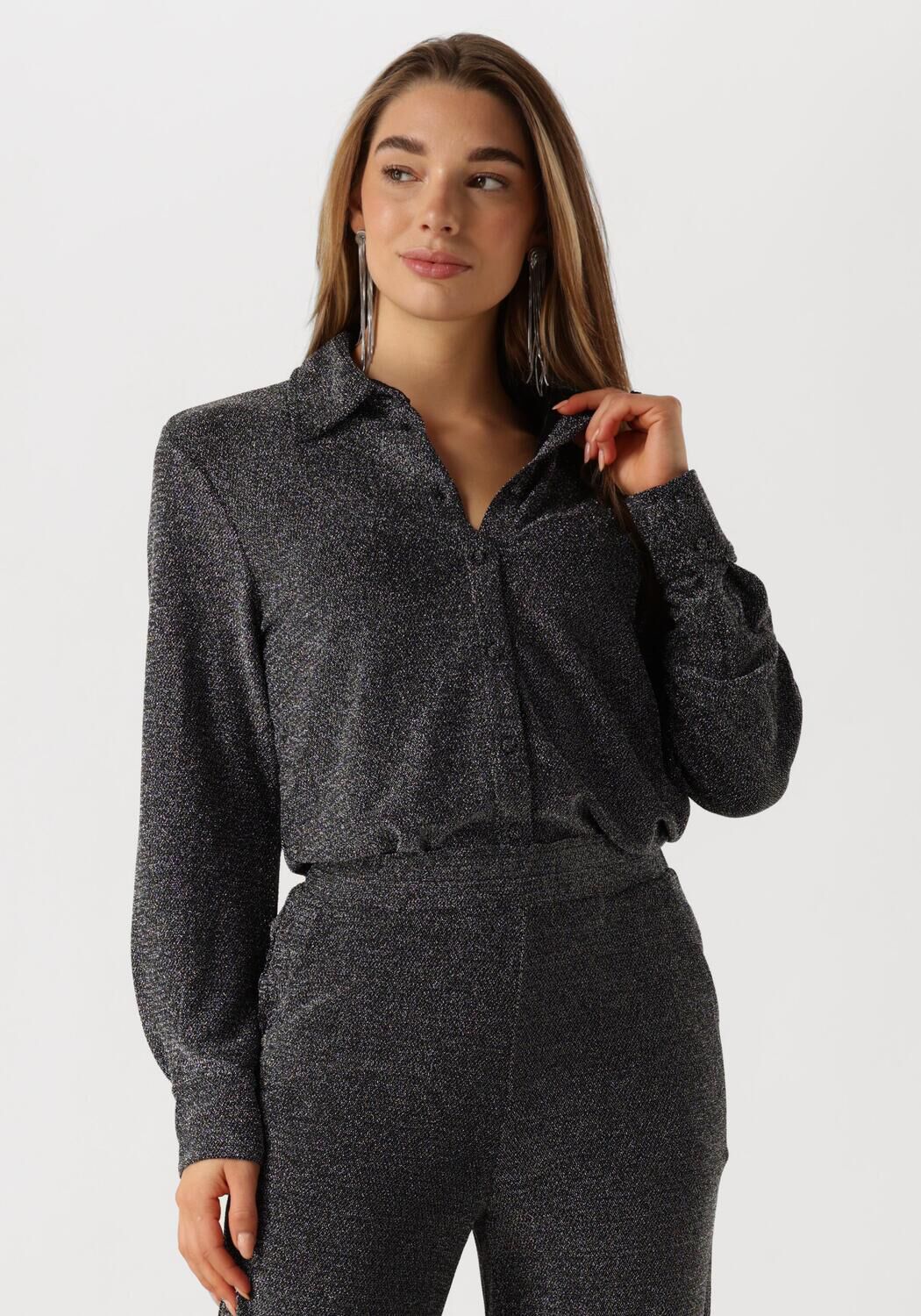 Y.A.S. Dames Blouses Yastikka Ls Glitter Shirt Zwart