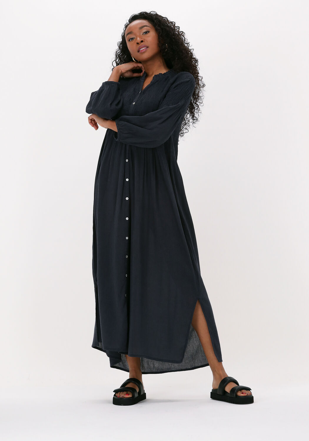 Donkerblauwe maxi jurk sales
