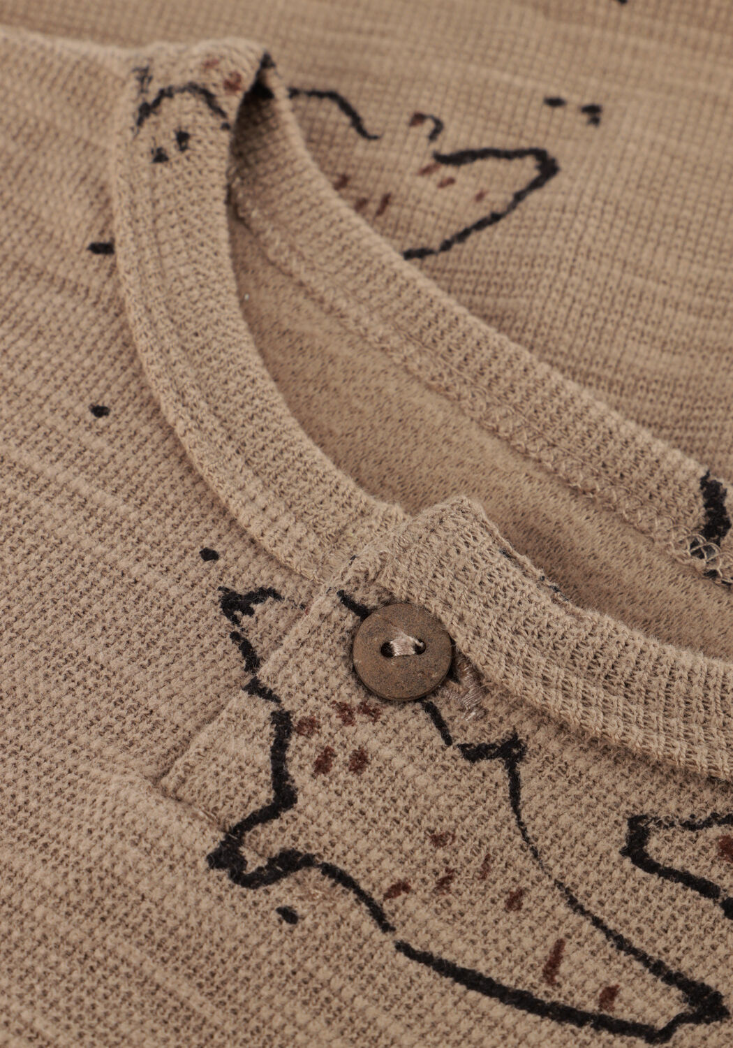 Beige PLAY UP T-shirt PRINTED RIB LS -TSHIRT B - large