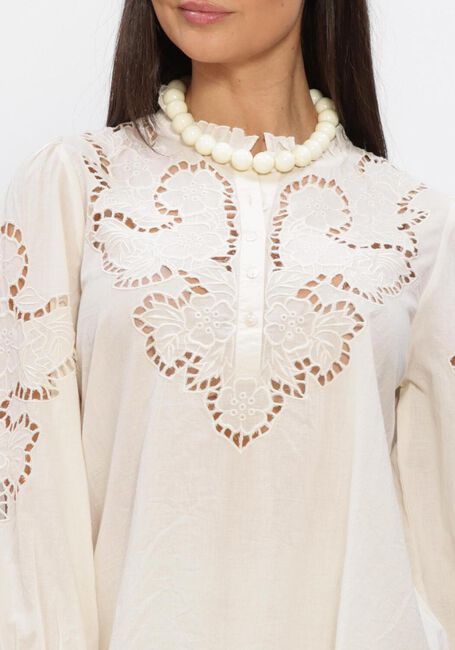 Gebroken wit SUMMUM Tops & T-shirts TOP EMBROIDERED CAMBRIC - large