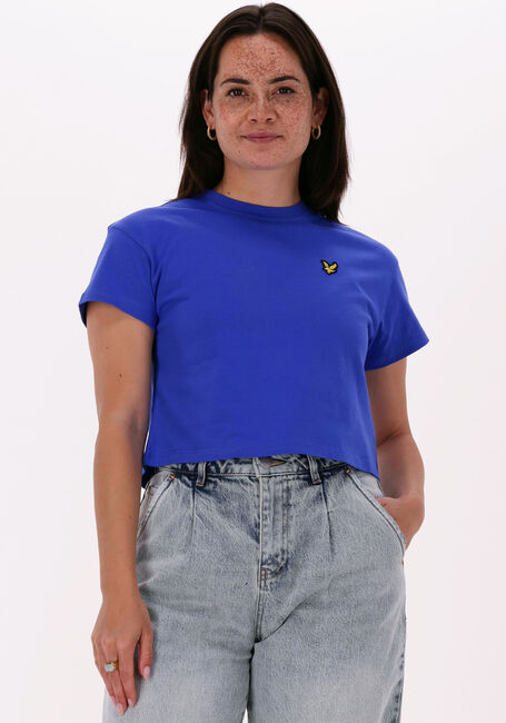 Blauwe LYLE & SCOTT T-shirt CROPPED T-SHIRT - large