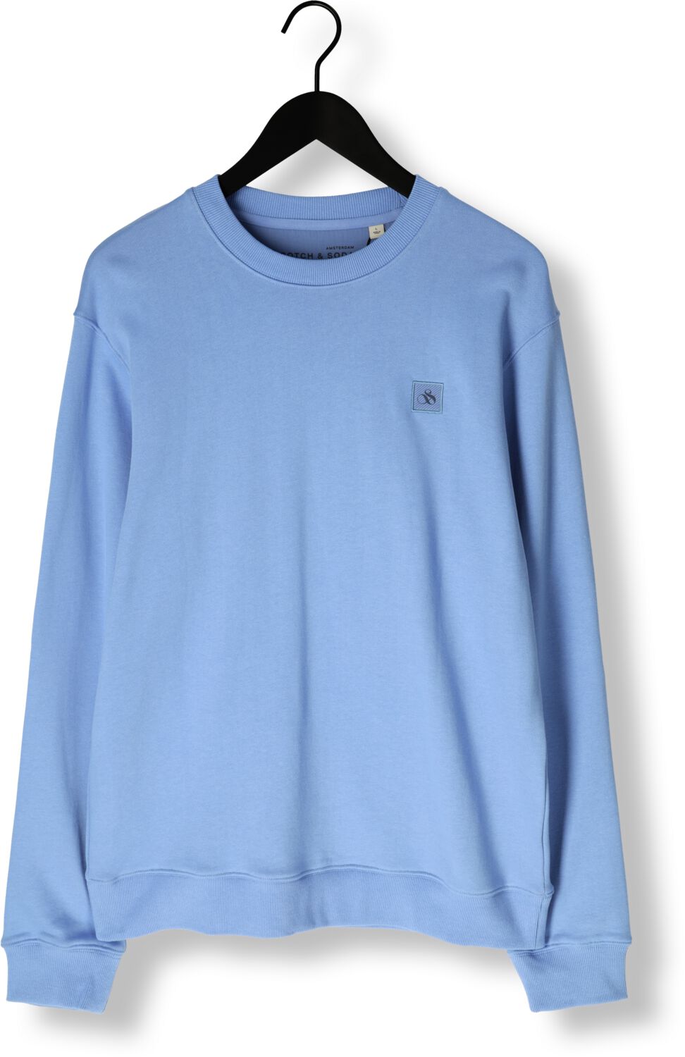 SCOTCH & SODA Heren Truien & Vesten Seasonal Core Regular-fit Logo Sweatshirt Lichtblauw