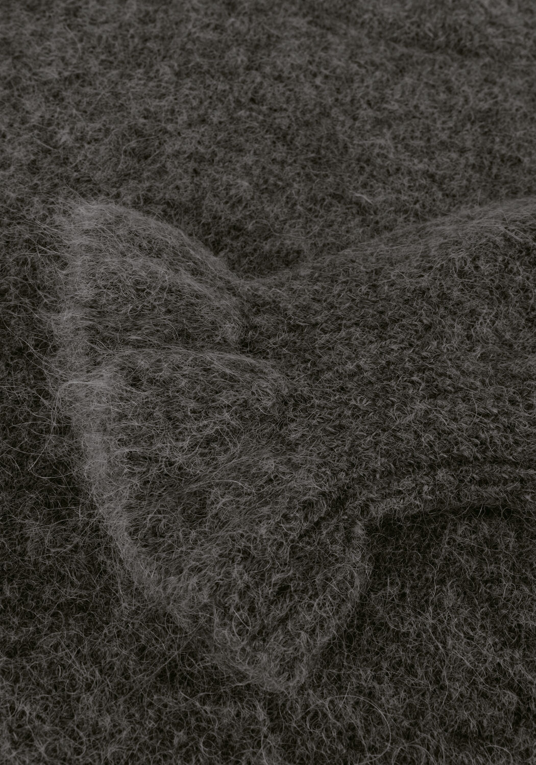 Grijze SELECTED WOMEN Mini jurk SLFSIA RAS FRILL LS KNIT DRESS - large