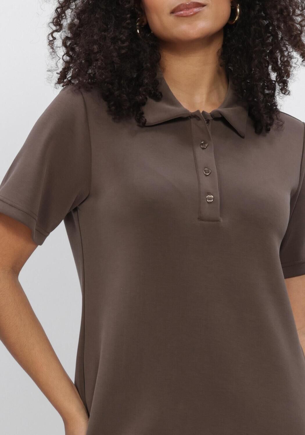 Bruine MY ESSENTIAL WARDROBE Midi jurk MWHELLE POLO LONG DRESS - large